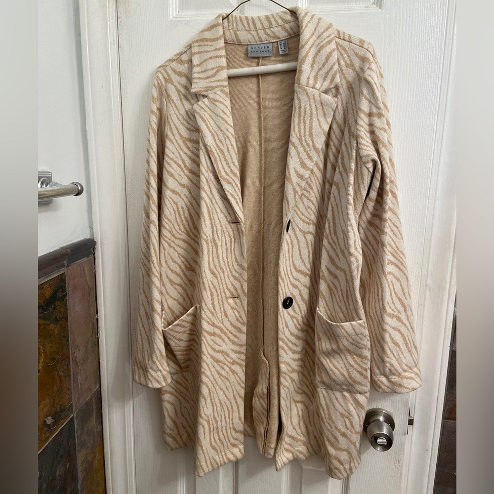 Cream leopard driver blazer